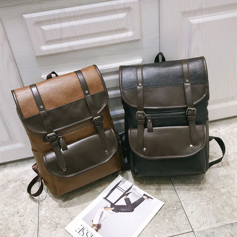 Leather Man Backpack Men Laptop Backpack School Bags For Teenage Girls Boys Bagpack 15.6 Inch Men's Travel Back Pack Waterproof 
Leather Man Backpack Men Laptop Backpack School Bags For Teenage Girls Boys Bagpack 15.6 Inch Men's Travel Back Pack Waterproof