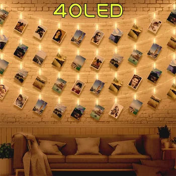 LED Card Photo Clip Fairy String Lights 40Leds Festival Christmas Tree Party Wedding Holiday Lamp Home Decoration Night Lights
LED Card Photo Clip Fairy String Lights 40Leds Festival Christmas Tree Party Wedding Holiday Lamp Home Decoration Night Lights
