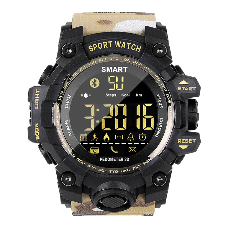 Sport Smart Watch Men Professional Waterproof Army Camouflage Bluetooth Reminder Smartwatch For IOS and Android Smart Electronic
Sport Smart Watch Men Professional Waterproof Army Camouflage Bluetooth Reminder Smartwatch For IOS and Android Smart Electronic