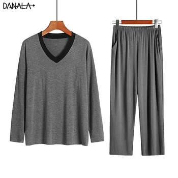 DANALA Men Pajamas Sets Winter Autumn Soft Warm Modal Sleepwear Long Sleeve V-Neck Casual Male Pyjamas Home Clothes For Men
DANALA Men Pajamas Sets Winter Autumn Soft Warm Modal Sleepwear Long Sleeve V-Neck Casual Male Pyjamas Home Clothes For Men