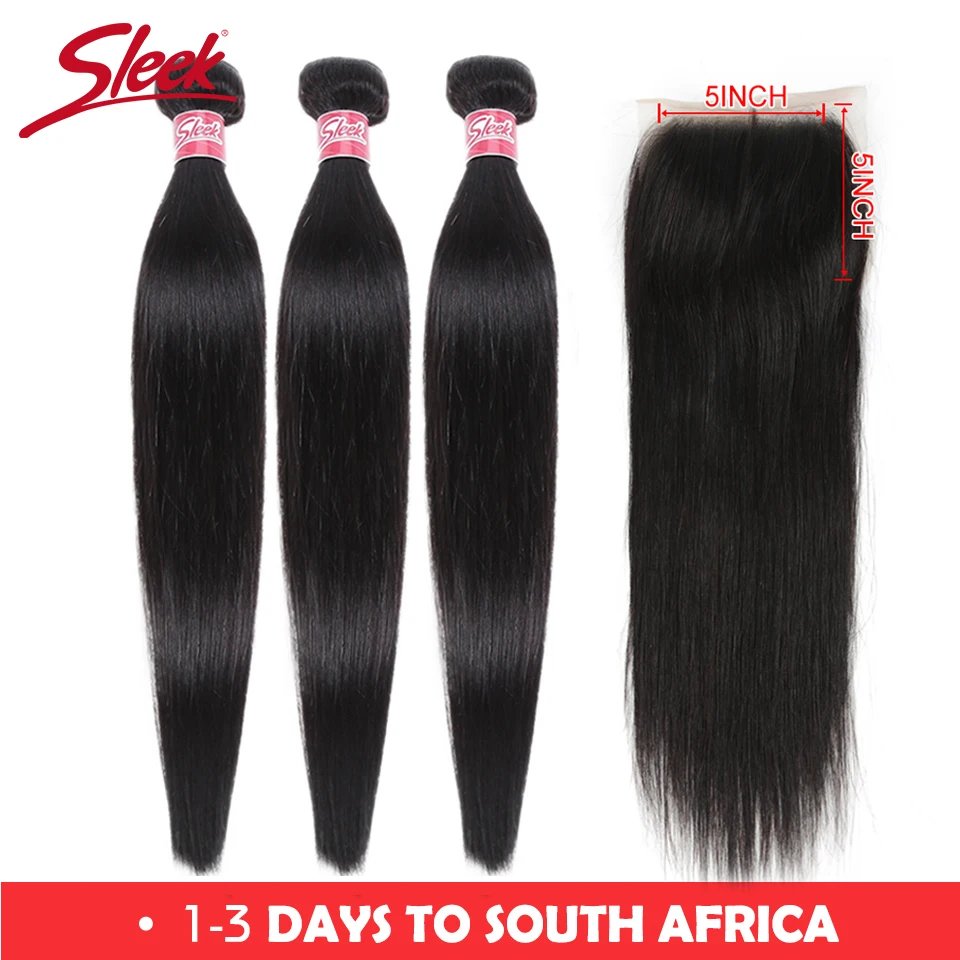 Sleek Remy Hair Brazilian Straight Human Hair Bundles With 5x5 Silk Base Closure 3Bundles With Closure Remy Human Hair Extension
Sleek Remy Hair Brazilian Straight Human Hair Bundles With 5x5 Silk Base Closure 3Bundles With Closure Remy Human Hair Extension