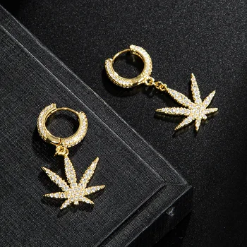 Zciti Minimalist Maple Leaf Earrings Ice Cubic Zirconia Earrings Hip Hop Fashion Jewelry For Women
Zciti Minimalist Maple Leaf Earrings Ice Cubic Zirconia Earrings Hip Hop Fashion Jewelry For Women