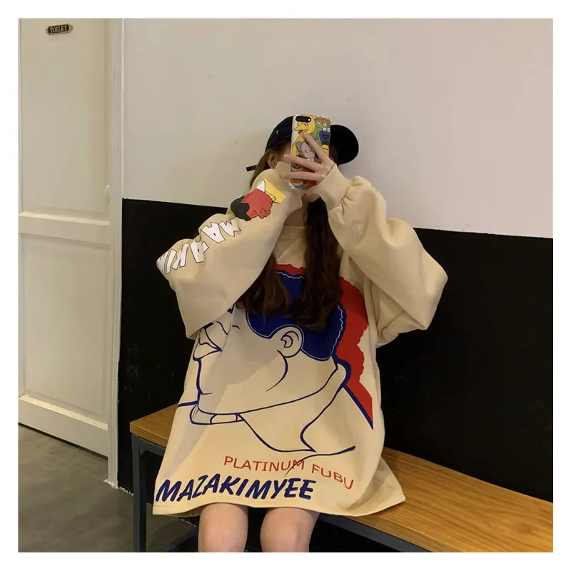 2019Korean Version Autumn Cartoon Funny Pattern Loose Women Lazy Bf Wind Long Round Neck Solid Color Pullover Sweatshirt Coat
2019Korean Version Autumn Cartoon Funny Pattern Loose Women Lazy Bf Wind Long Round Neck Solid Color Pullover Sweatshirt Coat