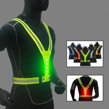 Elastic LED Cycling Vest Adjustable Visibility Reflective Vest Gear Stripes Night Sports Safety Reflective For outdoor riding
Elastic LED Cycling Vest Adjustable Visibility Reflective Vest Gear Stripes Night Sports Safety Reflective For outdoor riding
