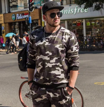 New large size men's plus velvet Sweatshirt sports fat camouflage casual shirt 
New large size men's plus velvet Sweatshirt sports fat camouflage casual shirt