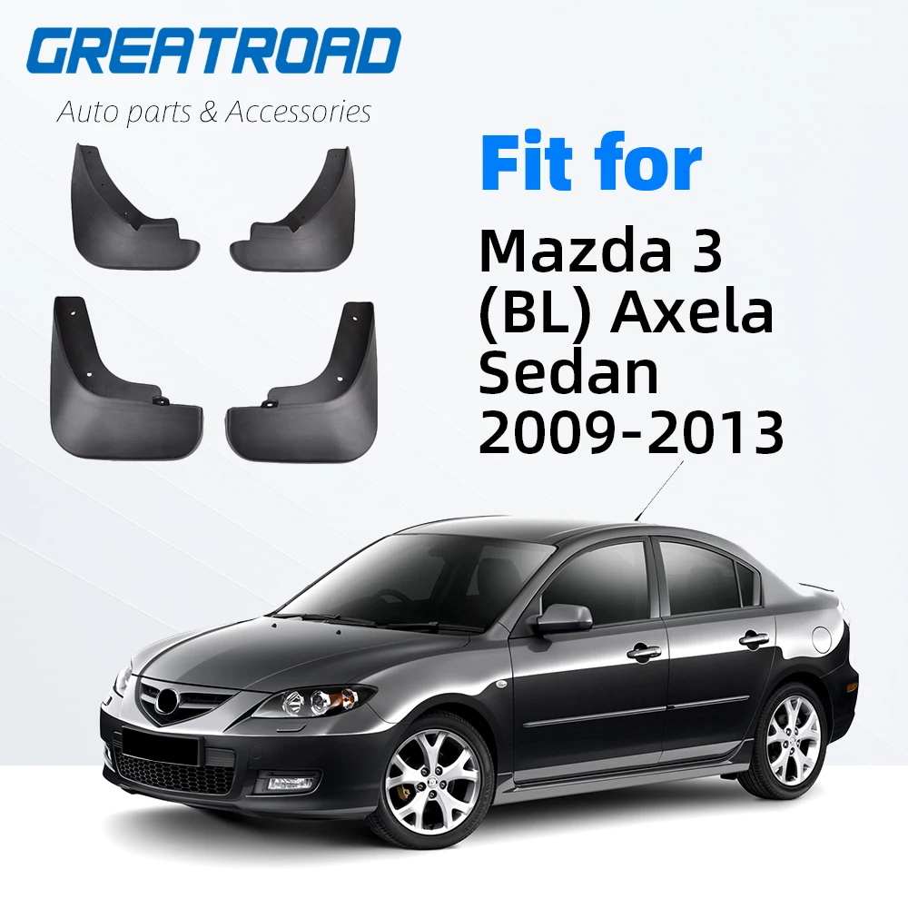 

Set Molded Car Mud Flaps For Mazda 3 (BL) Axela Sedan 2009-2013 Mudflaps Splash Guards Mud Flap Mudguards Fender 2010 2011 2012