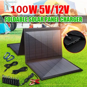 100W Foldable Solar Panel 12V/5V Portable Battery Charger Dual USB Outdoor Waterproof Power Bank for Phone PC Car RV Boat
100W Foldable Solar Panel 12V/5V Portable Battery Charger Dual USB Outdoor Waterproof Power Bank for Phone PC Car RV Boat