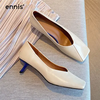 ENNIS Fashion Genuine Leather Pumps Square Toe Heels Women Shoes Pumps Black Green Beige Casual Shoes Autumn Designer NEW P0067 
ENNIS Fashion Genuine Leather Pumps Square Toe Heels Women Shoes Pumps Black Green Beige Casual Shoes Autumn Designer NEW P0067