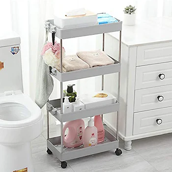 3/4 Tier Storage Organizer Rack Movable Kitchen Bathroom Shelf Metal Rolling Trolley Cart Basket Stand Wheels Save Space Holder 
3/4 Tier Storage Organizer Rack Movable Kitchen Bathroom Shelf Metal Rolling Trolley Cart Basket Stand Wheels Save Space Holder