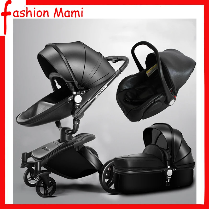 PU baby stroller 3 in 1 can sit lie 360° rotating shock absorbing four wheel multi-function baby stroller
PU baby stroller 3 in 1 can sit lie 360° rotating shock absorbing four wheel multi-function baby stroller