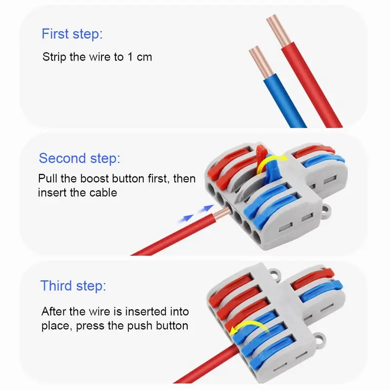 5/10pcs/Lot SPL-42/62 Mini Fast Wire Connector Universal Wiring Cable Connector Push-in Conductor Terminal Block DIY YOU ^*^
5/10pcs/Lot SPL-42/62 Mini Fast Wire Connector Universal Wiring Cable Connector Push-in Conductor Terminal Block DIY YOU ^*^