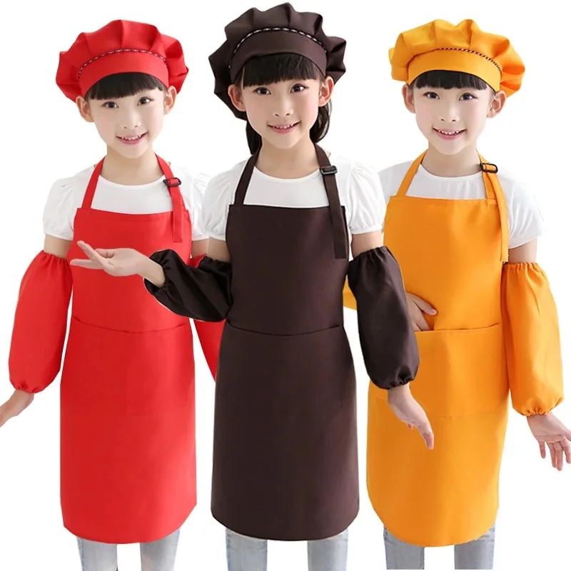 Children Apron Sleevelet Hat Headscarf Kindergarten Baking Painting Craft Art Aprons Kitchen Cooking Bibs Apron Advertising
Children Apron Sleevelet Hat Headscarf Kindergarten Baking Painting Craft Art Aprons Kitchen Cooking Bibs Apron Advertising