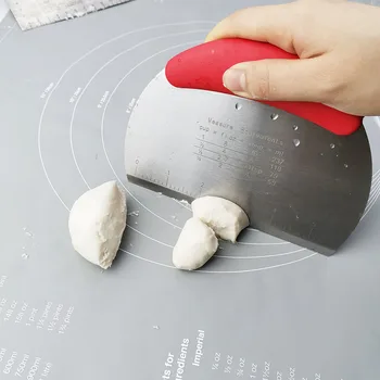 Semi-Circular Measuring Flour Cutter Scraping Breadboard Stainless Steel Dough Scraper mian fen chan Baking Tool
Semi-Circular Measuring Flour Cutter Scraping Breadboard Stainless Steel Dough Scraper mian fen chan Baking Tool