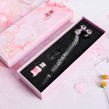 Handcraft Crystal Glass Dip Pen Set Pink Flower Fountain Pen Ink Vintage Calligraphy Pen School Stationery Supplies Gift Box
Handcraft Crystal Glass Dip Pen Set Pink Flower Fountain Pen Ink Vintage Calligraphy Pen School Stationery Supplies Gift Box