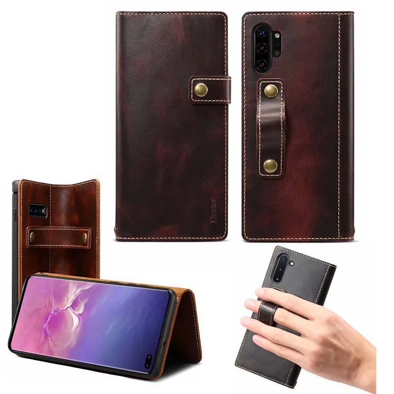 Чехол-книжка из натуральной кожи для Samsung Galaxy Note 20 Ultra 10 Plus S20 S10 | Мобильные