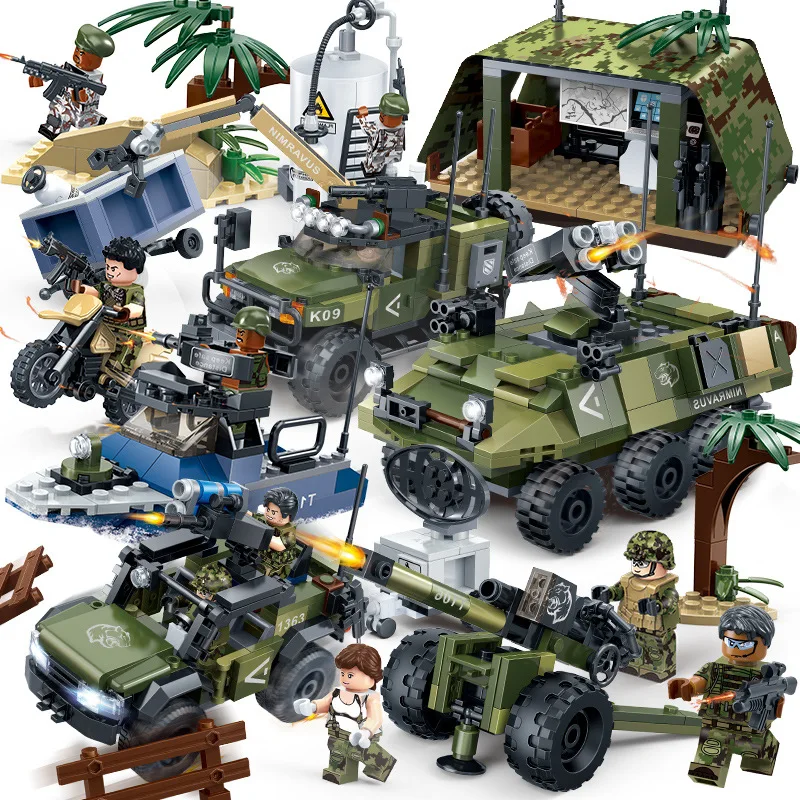 Military series War Missile Soldiers Army Vehicle Border Raid Building Blocks Educational Toys Bricks contain figures
Military series War Missile Soldiers Army Vehicle Border Raid Building Blocks Educational Toys Bricks contain figures