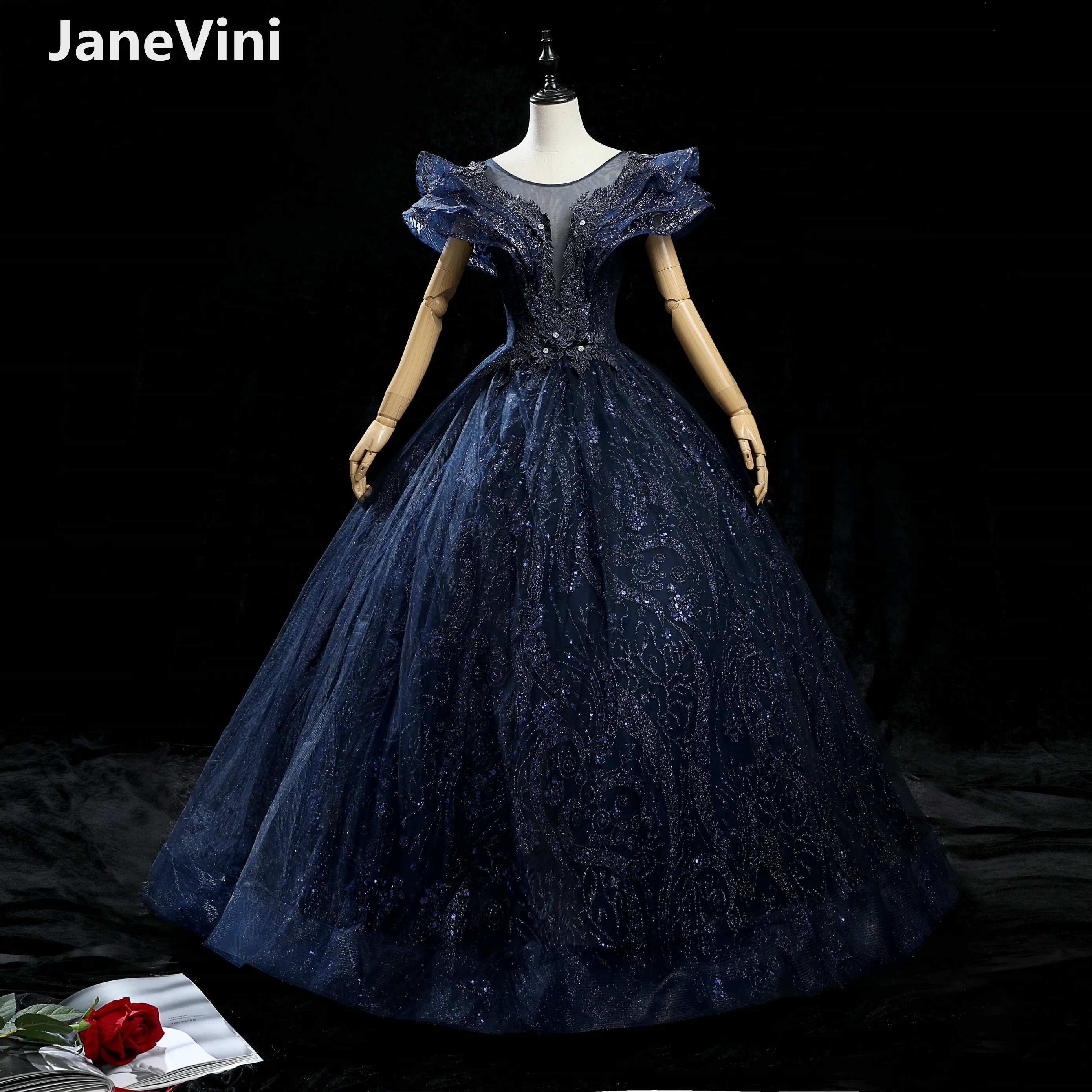 JaneVini Роскошные BlingBling Quinceanera платья бальное платье темно-синий Аппликация из бисера тюля пышные Дубай Арабский сладкий 16 Выпускные платья
JaneVini Роскошные BlingBling Quinceanera платья бальное платье темно-синий Аппликация из бисера тюля пышные Дубай Арабский сладкий 16 Выпускные платья