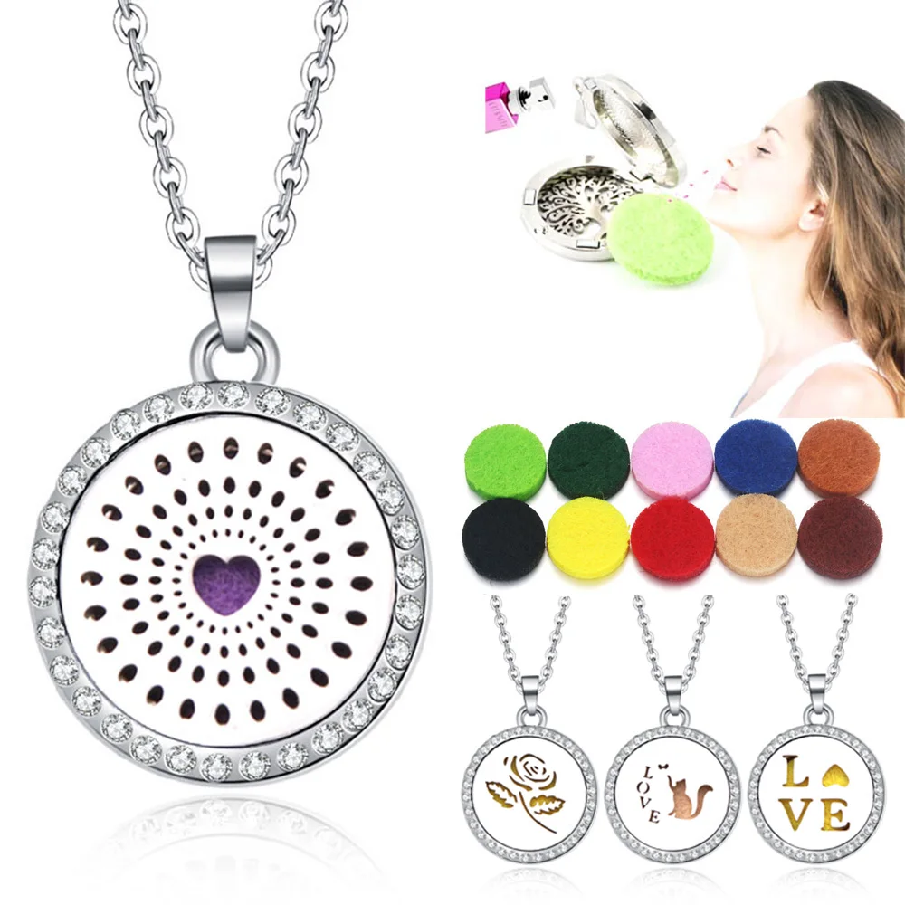 New Aromatherapy Necklace Small Essential Oil Diffuser Love Heart Tree of life Open Locket Pendant Perfume | Украшения и
