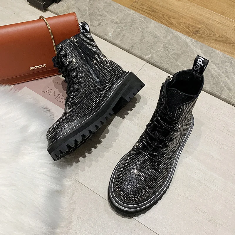 Women's Short Boot Riding Boots Shoes Booties Ladies Round Toe Luxury Designer Low Heels booties Bootee Woman 2019 Crystal
Women's Short Boot Riding Boots Shoes Booties Ladies Round Toe Luxury Designer Low Heels booties Bootee Woman 2019 Crystal