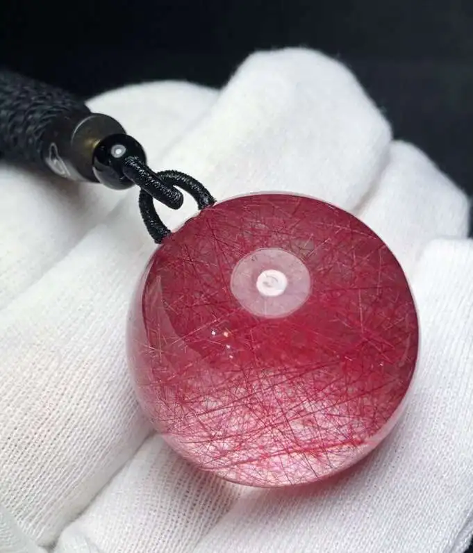 Natural Red Rutilated Quartz Woman Man Big Pendant 30.8mm Ball Round Sphere Stone Luxury Gemstone Necklace Certificate AAAAA
Natural Red Rutilated Quartz Woman Man Big Pendant 30.8mm Ball Round Sphere Stone Luxury Gemstone Necklace Certificate AAAAA
