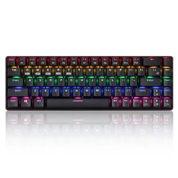 68 Keys Bluetooth 5.0/2.4G/ Three Connection Mode Type-C LED Backlit Mechanical Keyboard for PC Desktop Laptop Mac
68 Keys Bluetooth 5.0/2.4G/ Three Connection Mode Type-C LED Backlit Mechanical Keyboard for PC Desktop Laptop Mac