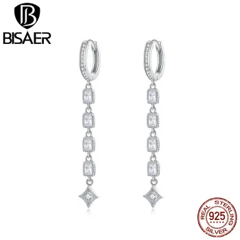 BISAER Stud Earrings New Special Clear Square Zircon Shiny Sparkling For Women Real 925 Sterling Silver Party Gift HSE583 
BISAER Stud Earrings New Special Clear Square Zircon Shiny Sparkling For Women Real 925 Sterling Silver Party Gift HSE583