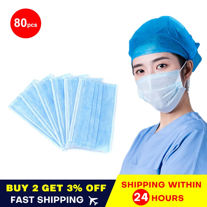 Safety Protective Disposable Masks 3 Layer Non Woven Anti-Dust Filter Elastic Facial Dust-Proof Ear Loops Masks
Safety Protective Disposable Masks 3 Layer Non Woven Anti-Dust Filter Elastic Facial Dust-Proof Ear Loops Masks