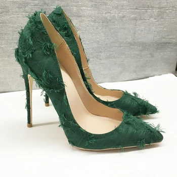 2020 new fashion green tassel stiletto high heels pointed toe sexy all-match black women's single shoes 
2020 new fashion green tassel stiletto high heels pointed toe sexy all-match black women's single shoes