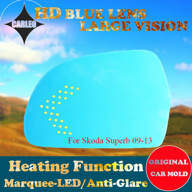 1 Pair Car Side View Mirror Lens for Skoda Superb 2009-2013 Blue Glass HD Large view With Heating Blind Spot Warning Marquee LED
1 Pair Car Side View Mirror Lens for Skoda Superb 2009-2013 Blue Glass HD Large view With Heating Blind Spot Warning Marquee LED