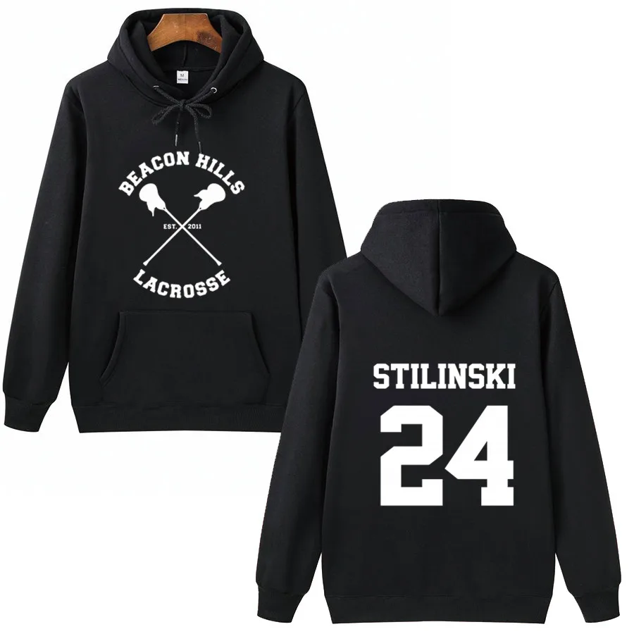 Толстовка с капюшоном волк для мужчин и женщин худи принтом McCall 11 Lacrosse Stilinski 24 Lahey