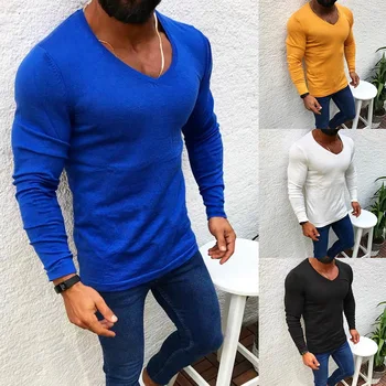 Laamei NEW Sweater Men Long Sleeve Pullovers Outwear Man V-Neck Sweaters Tops Slim Fit Solid Knitting Clothing 
Laamei NEW Sweater Men Long Sleeve Pullovers Outwear Man V-Neck Sweaters Tops Slim Fit Solid Knitting Clothing