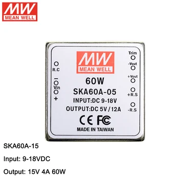 MEAN WELL SKA60A-15 DC-DC Regulated Single Output Converter 9-18V DC to 15V DC 4A 60W Module type Switching Power Supply
MEAN WELL SKA60A-15 DC-DC Regulated Single Output Converter 9-18V DC to 15V DC 4A 60W Module type Switching Power Supply