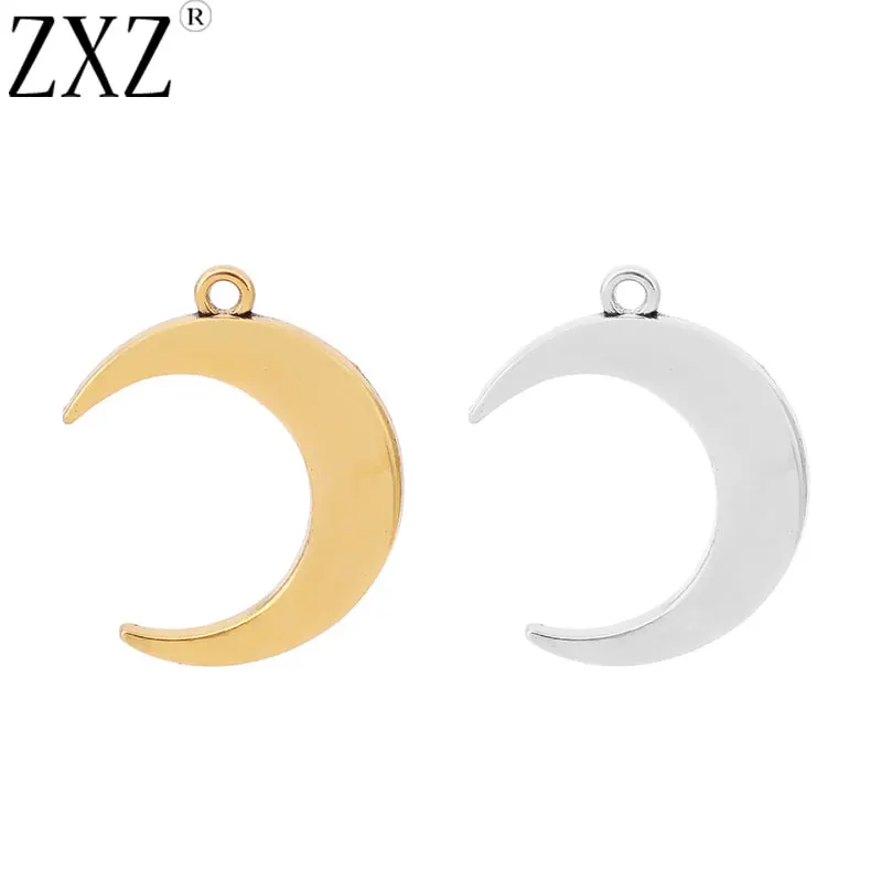 

ZXZ 20pcs Tibetan Silver/Gold Tone Crescent Moon Charms Pendants Beads for Bracelet Necklace Earring Jewelry Making Accessories
