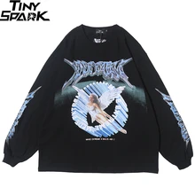2020 男性ヒップホップ Tシャツストリートレトロ天使のプリント原宿 Tシャツルーズヒップホップ Tシャツオーバーサイズ綿トップススリーブ(China)
