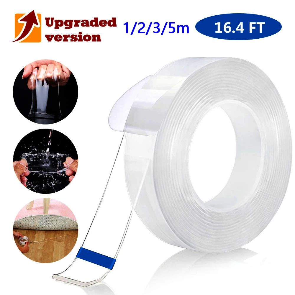 Transparent Magic Nano Tape Adhesive Nano-No Trace Paste Washable Reusable Double-Sided Tape Removable Glue Cleanable Household
Transparent Magic Nano Tape Adhesive Nano-No Trace Paste Washable Reusable Double-Sided Tape Removable Glue Cleanable Household