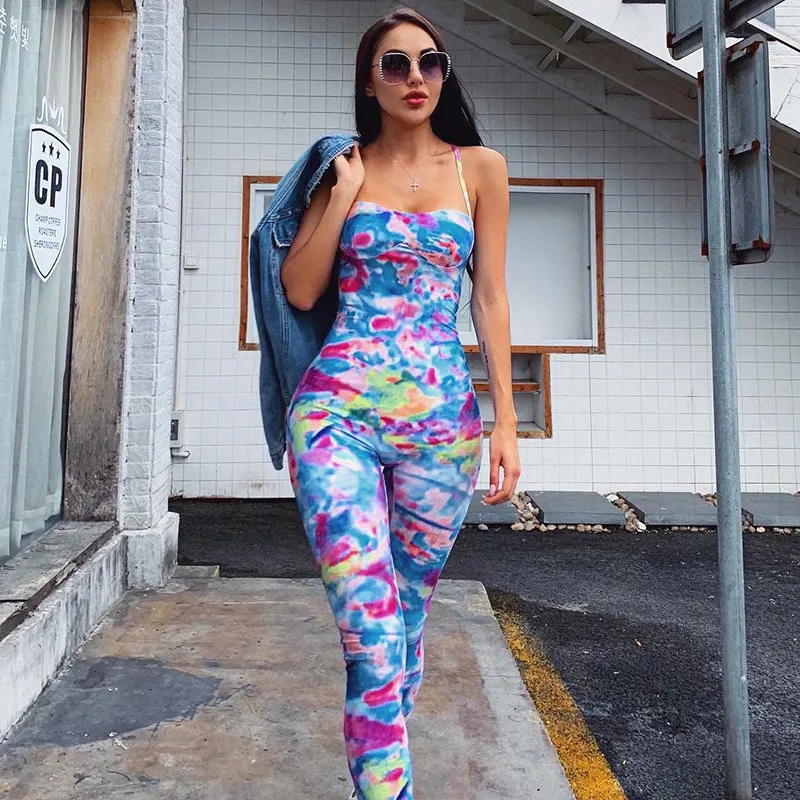 2020 Fashion Women Skinny Bodysuit Summer Sleeveless Print Strapless Long Jumpsuit Slim Tie-dye Holiday Vacation Casual Jumpsuit
2020 Fashion Women Skinny Bodysuit Summer Sleeveless Print Strapless Long Jumpsuit Slim Tie-dye Holiday Vacation Casual Jumpsuit