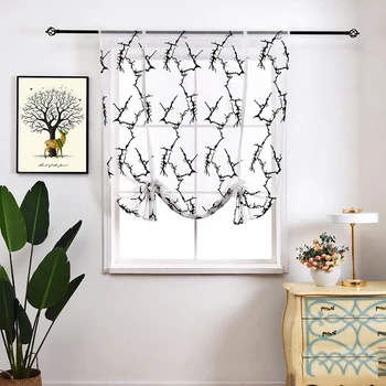 Tulle Roman Curtains White Black Tree branch Embroidered Kitchen Curtains Sheer Fabrics Roman Panel Curtains Valance Curtain
Tulle Roman Curtains White Black Tree branch Embroidered Kitchen Curtains Sheer Fabrics Roman Panel Curtains Valance Curtain