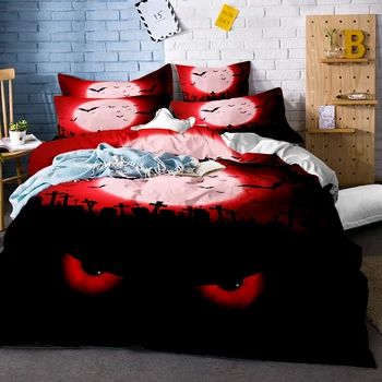 Halloween Bedding Set Eyes Pattern Duvet Cover Set Flying Bat Moon Bed Linen Set with Pillowcase Twin Full Queen King Bedclothes
Halloween Bedding Set Eyes Pattern Duvet Cover Set Flying Bat Moon Bed Linen Set with Pillowcase Twin Full Queen King Bedclothes