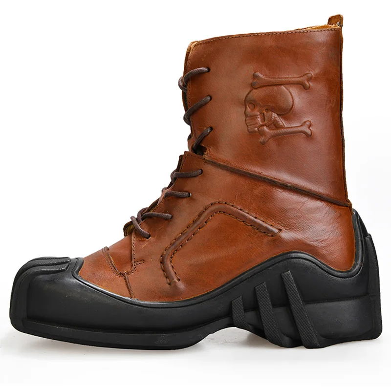 Men's Genuine Leather Skull Tactical Military Boots Plus Size Bikers Motorcycle Boots 15#26E50
Men's Genuine Leather Skull Tactical Military Boots Plus Size Bikers Motorcycle Boots 15#26E50