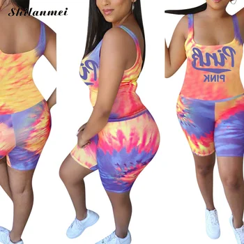 Plus Size Women Tracksuit Summer Pink Letter Print Two Piece Set Casual Outfits 3xl Tie Dye Floral Tank Top + Biker Shorts Suits
Plus Size Women Tracksuit Summer Pink Letter Print Two Piece Set Casual Outfits 3xl Tie Dye Floral Tank Top + Biker Shorts Suits