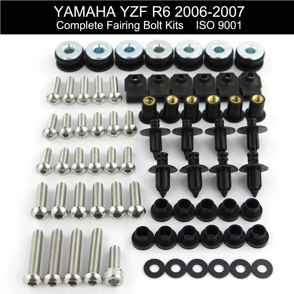 For Yamaha YZF R6 YZF-R6 2006 2007 Complete Full Fairing Bolts Kit Fairing Clips Nuts Screws Motorcycle Stainless Steel
For Yamaha YZF R6 YZF-R6 2006 2007 Complete Full Fairing Bolts Kit Fairing Clips Nuts Screws Motorcycle Stainless Steel