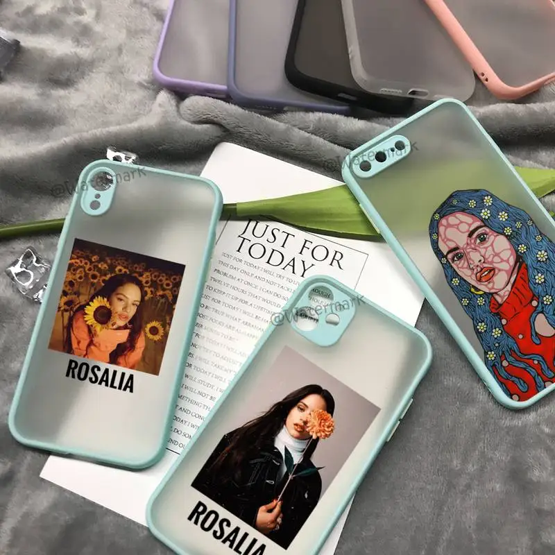 Чехол Rosalia для IPhone 8 7 Plus X Xr Xs 12 11 Pro Max матовый прозрачный чехол небесно-голубого