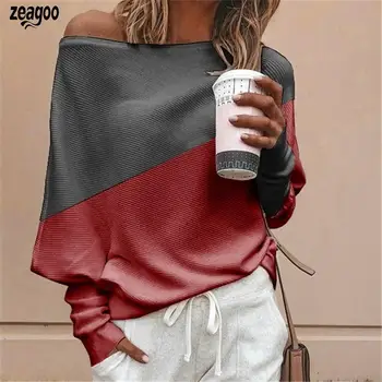 Women Casual Long Bat Sleeve Slash Regular Neck Patchwork Pullover Winter/Spring/Autumn Sweatshirt
Women Casual Long Bat Sleeve Slash Regular Neck Patchwork Pullover Winter/Spring/Autumn Sweatshirt
