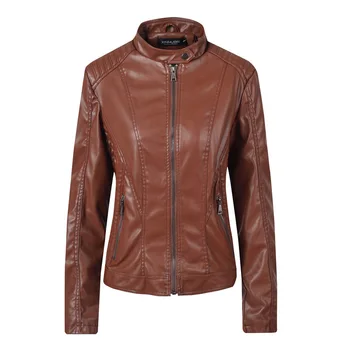 Fashion Solid Women Faux Leather Jacket Casual Slim Womens PU Leather Jackets Punk Motorcycle Coat
Fashion Solid Women Faux Leather Jacket Casual Slim Womens PU Leather Jackets Punk Motorcycle Coat