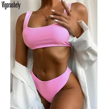 Vigorashely Push Up Swimwear Women 2020 Sexy Bandeau Bikini Set Solid Swimsuit Female Strapped Bikini Bathing Suit Swim Wear
Vigorashely Push Up Swimwear Women 2020 Sexy Bandeau Bikini Set Solid Swimsuit Female Strapped Bikini Bathing Suit Swim Wear