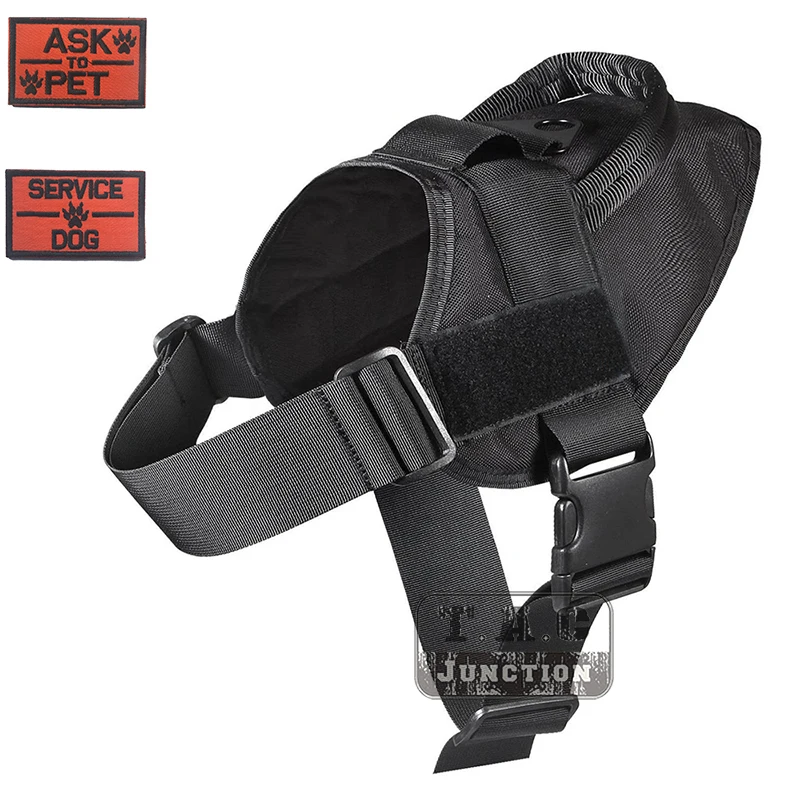 K9 Simple Tactical Dog Patrol Harness Adjustable Quick Release MOLLE Vest For Military Working Outdoor Training Patrol Vest BK
K9 Simple Tactical Dog Patrol Harness Adjustable Quick Release MOLLE Vest For Military Working Outdoor Training Patrol Vest BK
