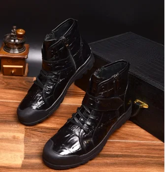 men's European Martin American boots Winter new crocodile pattern men's high-top boots Genuine leather lace-up zip dress shoes
men's European Martin American boots Winter new crocodile pattern men's high-top boots Genuine leather lace-up zip dress shoes