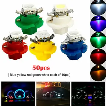 50pcs Car LED Bulbs T5 B8.4D 5050 Car SUV Indicator Gauge Cluster Dashboard Lights Accessories Red Green Blue White Yellow
50pcs Car LED Bulbs T5 B8.4D 5050 Car SUV Indicator Gauge Cluster Dashboard Lights Accessories Red Green Blue White Yellow