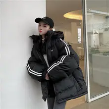 Autumn and Winter New Sports Stripes Simple and Loose Student Striped Letter Printing Down Jacket Plus Down Warm Down Jacket
Autumn and Winter New Sports Stripes Simple and Loose Student Striped Letter Printing Down Jacket Plus Down Warm Down Jacket