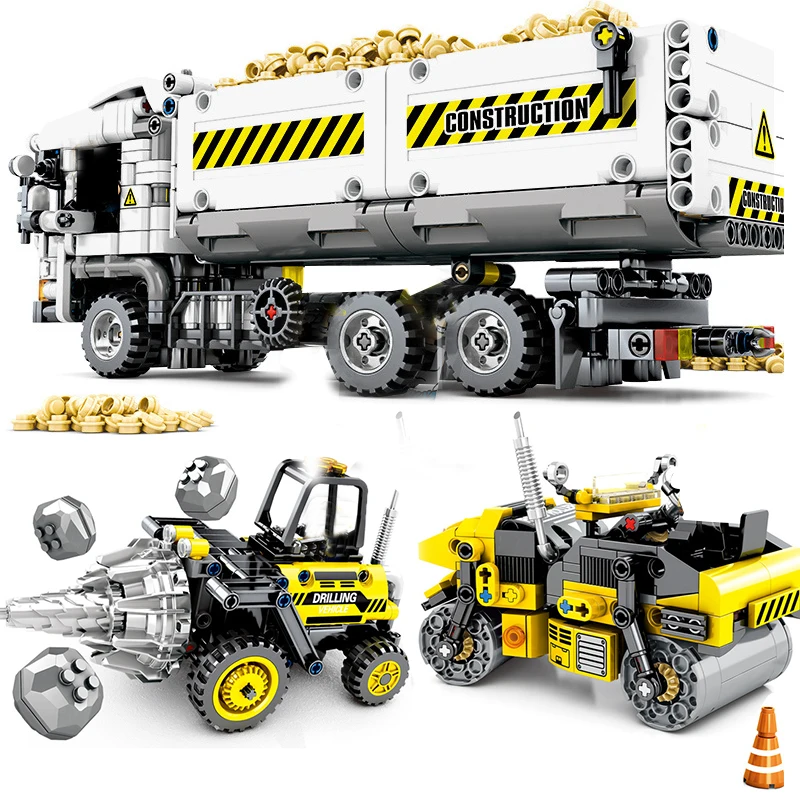 Engineering Technic Drill Road Roller Dump Truck Sets DIY Machinery Construction Model Compatible Legoingly Building Blocks Toys
Engineering Technic Drill Road Roller Dump Truck Sets DIY Machinery Construction Model Compatible Legoingly Building Blocks Toys